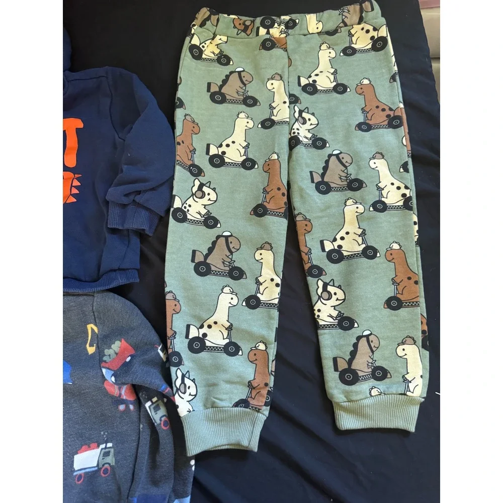 Carter's Garanimals Toddler Boys 24M Dino Construction Hoodie Sweatshirt Lot 4pc